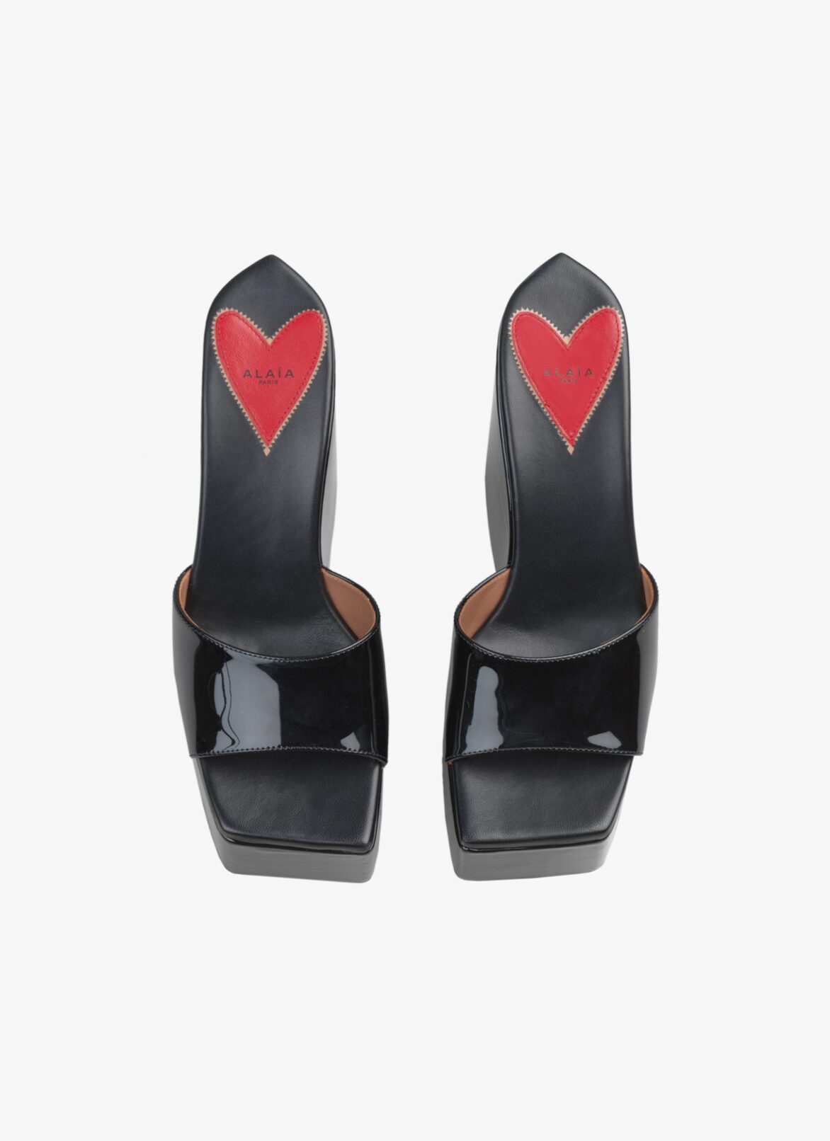 Platform wedge mules ALAÏA BLACK PLATFORM WEDGE MULES